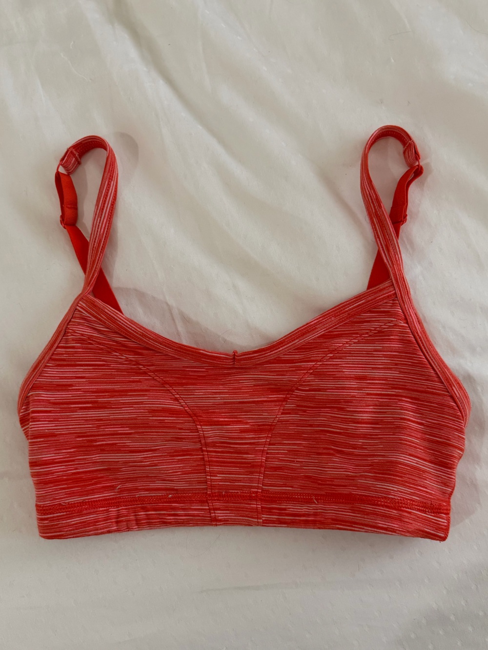 Lucy Red Striped Sports Bra